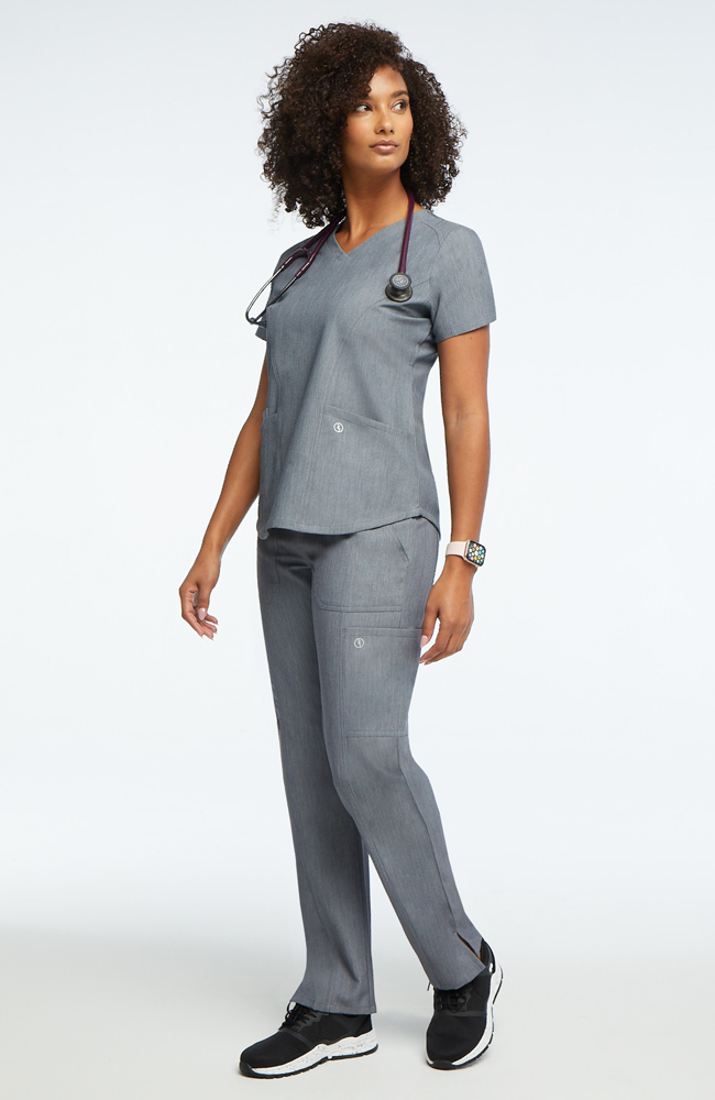 Clearance Women's V-Neck Solid Scrub Top & Yoga Scrub Pant Set AllHeart Clearance Women's V-Neck Solid Scrub Top & Yoga Scrub Pant Set -Silverts-shop 3 ah lsset8 clearance 650