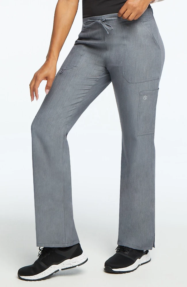 AllHeart Clearance Women's Mock Wrap Solid Scrub Top & Cargo Scrub Pant Set - Image 3