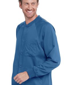 Grey's Anatomy Clearance Men's Snap Front Raglan Sleeve Solid Scrub Jacket -Silverts-shop 3 bc 0406 clearance 650