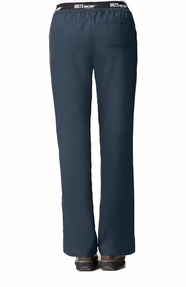 Grey's Anatomy Women's V-Neck Solid Scrub Top & Logo Elastic Waist Drawstring Scrub Pant Set - Image 3