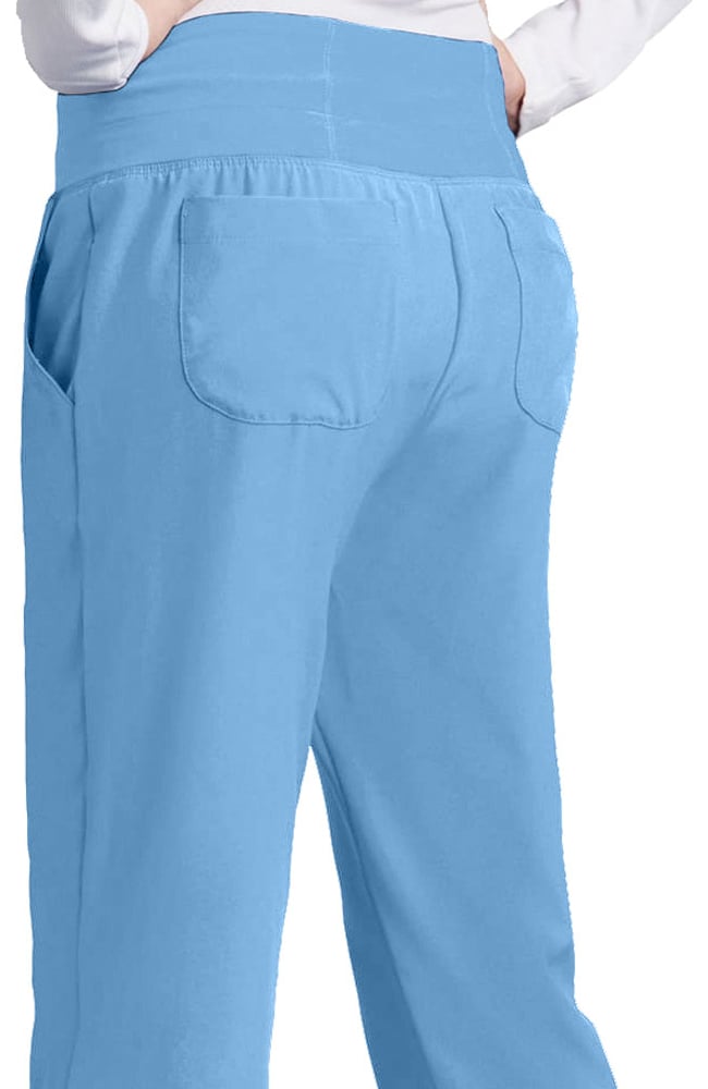 Barco One Women's Racer Solid Scrub Top & Flare Leg Knit Waist Cargo Scrub Pant Set 5 Barco One Women's Racer Solid Scrub Top & Flare Leg Knit Waist Cargo Scrub Pant Set - Image 3