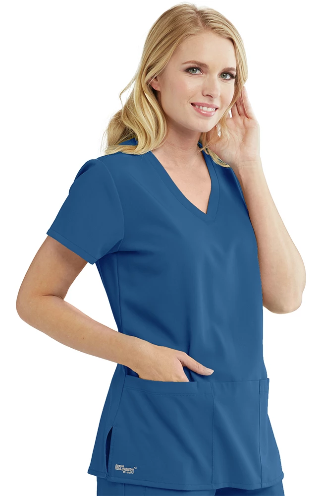 Grey's Anatomy Clearance Women's V-Neck Solid Scrub Top - Image 3