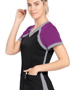 Grey's Anatomy Women's Scuba Solid Scrub Top -Silverts-shop 3 bc 41435s 650