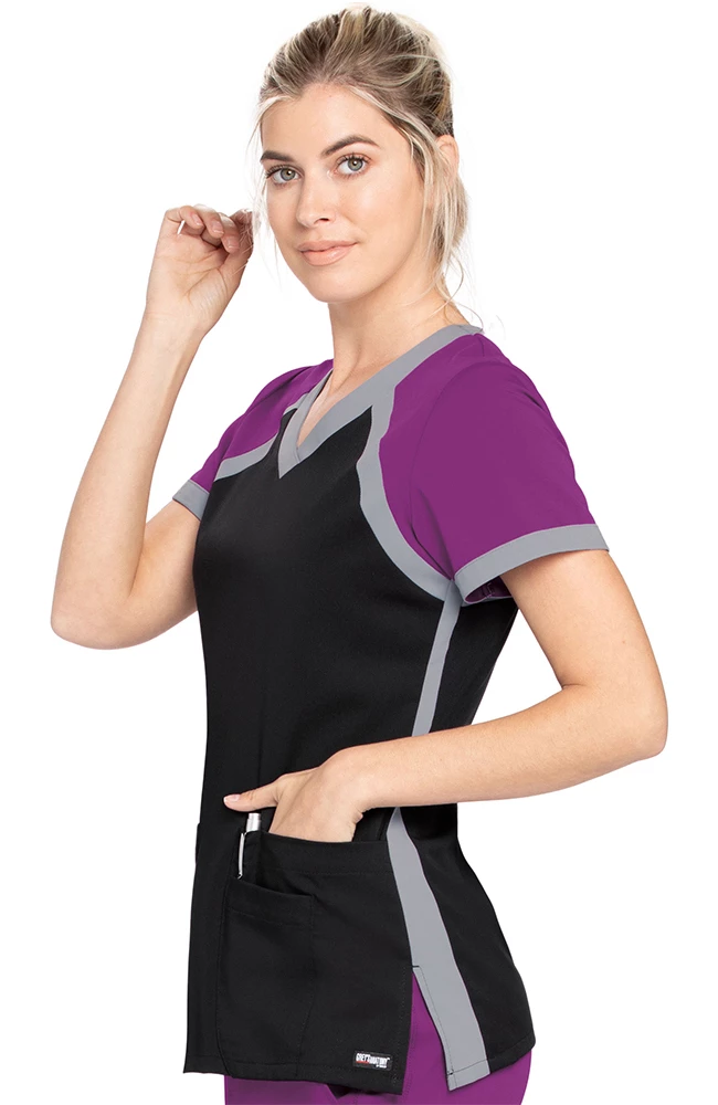 Grey's Anatomy Clearance Women's Scuba Solid Scrub Top - Image 3