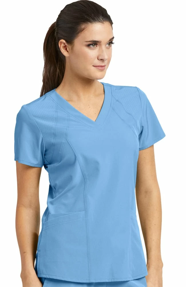 Barco One Clearance Women's V-Neck Solid Scrub Top - Image 3
