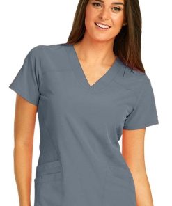 Barco One Clearance Women's V-Neck Perforated Side Panel Solid Scrub Top 4 Barco One Clearance Women's V-Neck Perforated Side Panel Solid Scrub Top -Silverts-shop 3 bc 5106 clearance 650