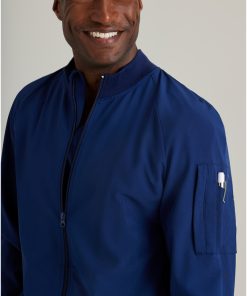 Barco One Men's Warm-Up Bomber Solid Scrub Jacket -Silverts-shop 3 bc bow883 650