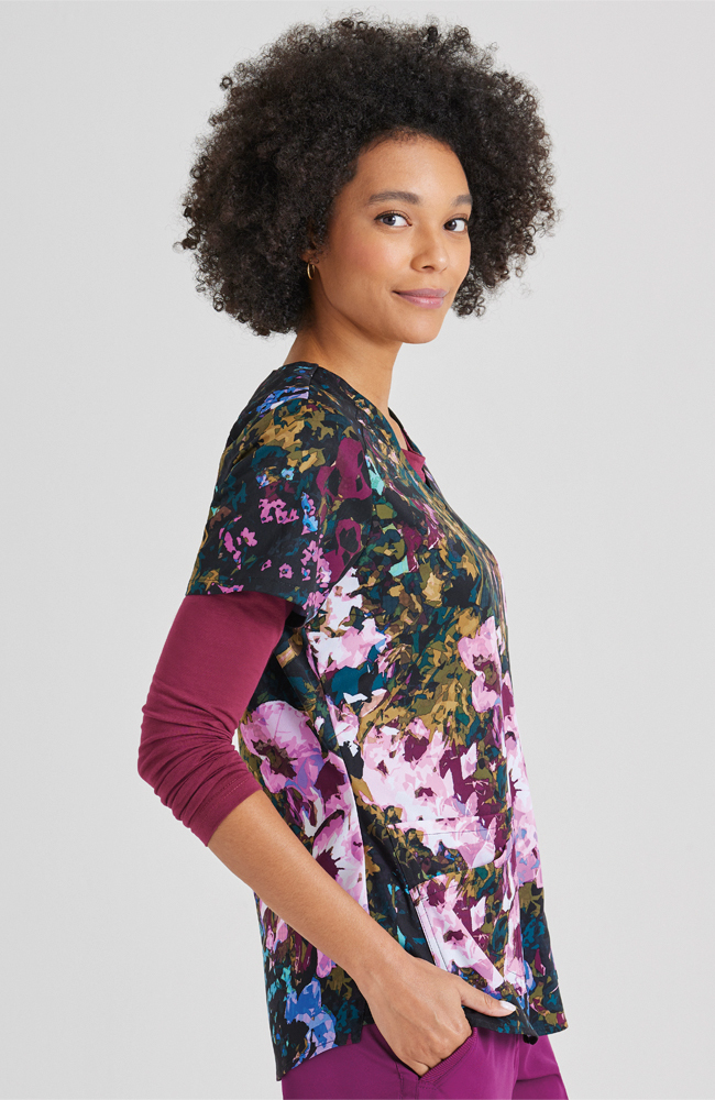 Clearance Women's Autumn Meadow Print Scrub Top Grey's Anatomy Clearance Women's Autumn Meadow Print Scrub Top -Silverts-shop 3 bc grt085 printclearance 650 1