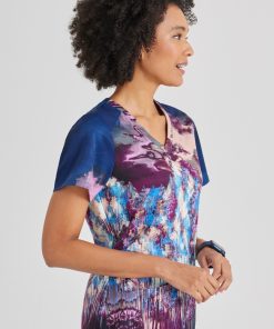 Grey's Anatomy Clearance Women's Midnight Wonders Print Scrub Top -Silverts-shop 3 bc grt085 printclearance 650