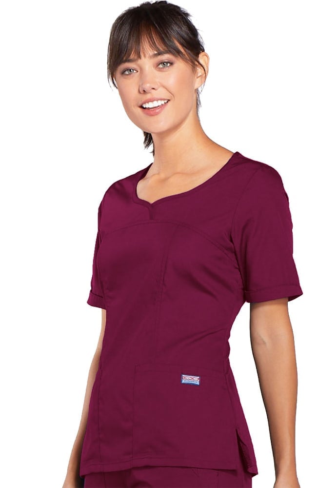 Clearance Women's Novelty V-Neck Solid Scrub Top Cherokee Workwear Clearance Women's Novelty V-Neck Solid Scrub Top -Silverts-shop 3 ck 4746 clearance 650
