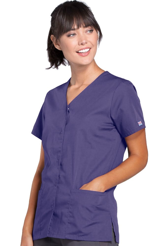 Clearance Women's Snap Front 2-Pocket Solid Scrub Top Cherokee Workwear Clearance Women's Snap Front 2-Pocket Solid Scrub Top -Silverts-shop 3 ck 4770 clearance 650