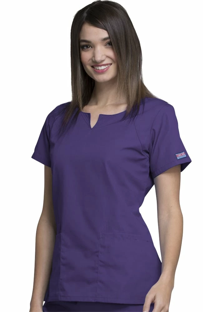 Cherokee Workwear Clearance Women's Round Neck Solid Scrub Top - Image 3