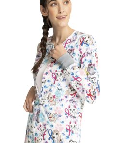 Cherokee Clearance Women's Snap Front Paws For A Cause Print Jacket -Silverts-shop 3 ck ck301 printclearance 650