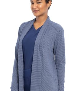 Cherokee Clearance Women's Open-Front Stripe Print Scrub Jacket -Silverts-shop 3 ck ck327 clearance 650
