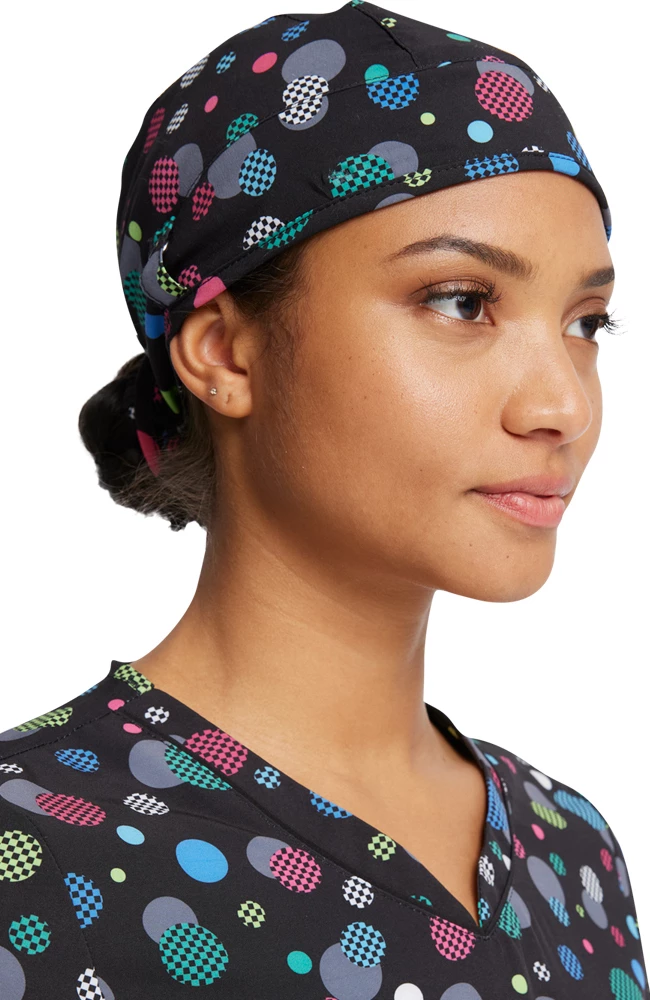Cherokee Women's Checker Dots Print Scrub Hat - Image 3
