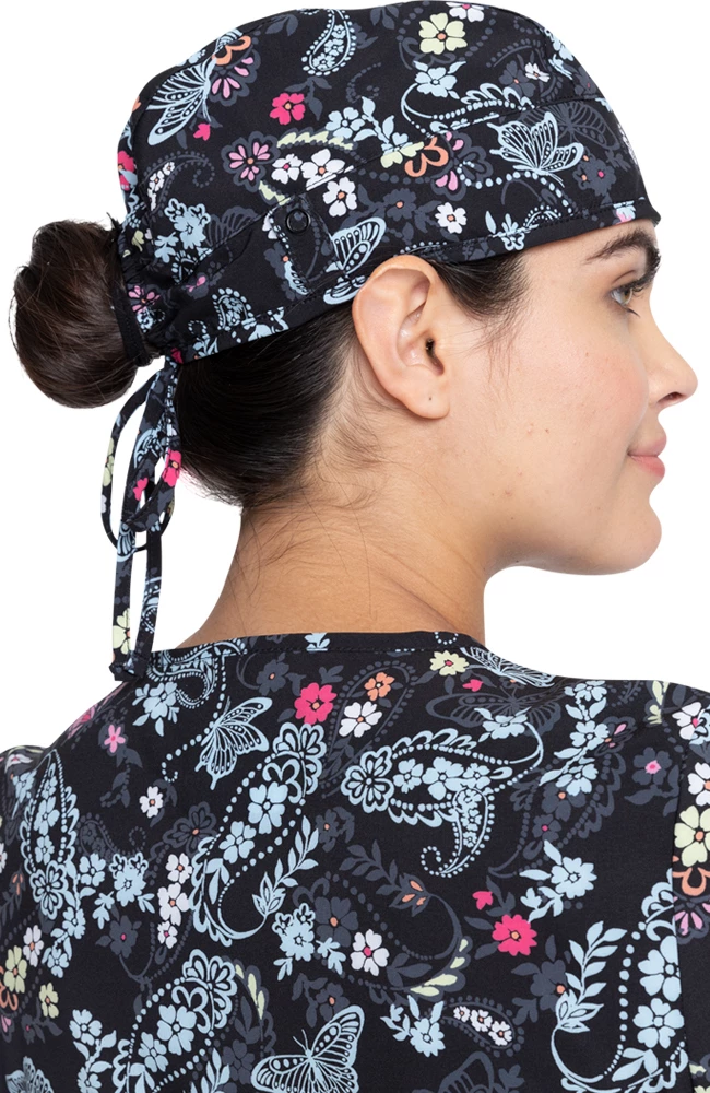 Cherokee Clearance Women's Flutter Blooms Print Scrub Hat - Image 3