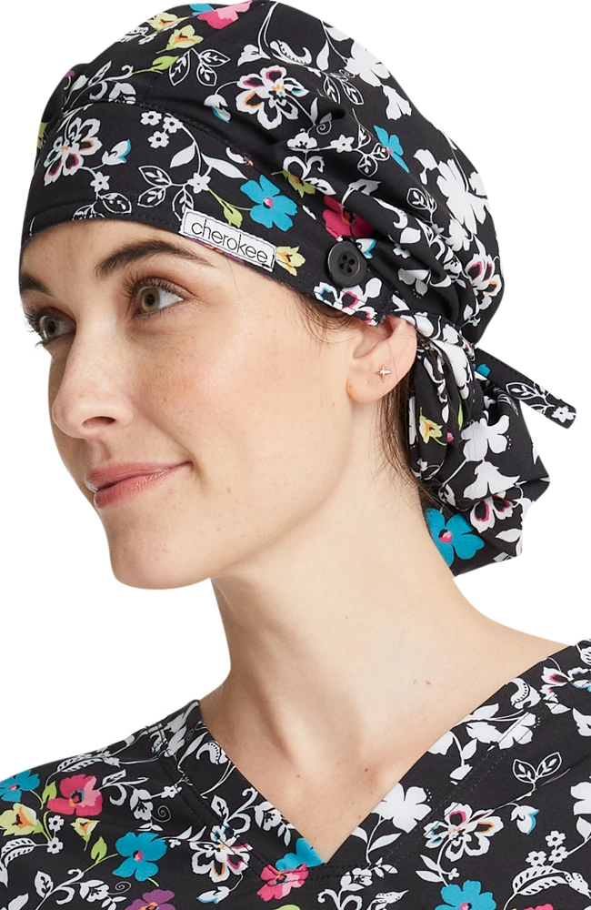Cherokee Women's Bouffant Scroll For It Print Scrub Hat - Image 3
