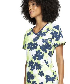 Cherokee Clearance Women's Mock Wrap Tropic Shadow Print Scrub Top -Silverts-shop 3 ck ck608 printclearance 650 3