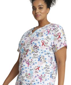 Cherokee Clearance Women's Paws For A Cause Print Scrub Top 4 Cherokee Clearance Women's Paws For A Cause Print Scrub Top -Silverts-shop 3 ck ck616 printclearance 650 1