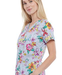 Cherokee Clearance Women's Friendly Flowers Print Scrub Top -Silverts-shop 3 ck ck616 printclearance 650