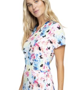 Cherokee Clearance Women's Rainbow Flight Print Scrub Top 4 Cherokee Clearance Women's Rainbow Flight Print Scrub Top -Silverts-shop 3 ck ck634 printclearance 650 2