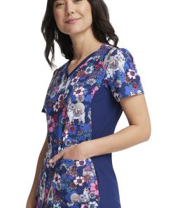 Cherokee Women's Happy Pals Print Scrub Top 4 Cherokee Women's Happy Pals Print Scrub Top -Silverts-shop 3 ck ck636 print 650 1