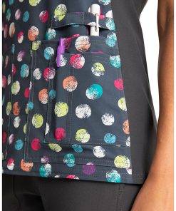Cherokee Clearance Women's Playful Dots Print Scrub Top -Silverts-shop 3 ck ck636 printclearance 650 2