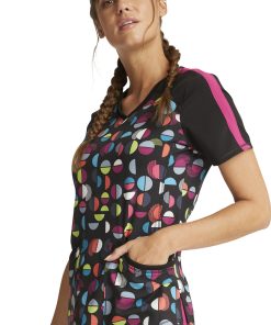 Cherokee Clearance Women's Geo Nouveau Print Scrub Top -Silverts-shop 3 ck ck645 printclearance 650