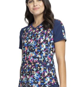 Cherokee Clearance Women's Tech Texture Print Scrub Top -Silverts-shop 3 ck ck656 printclearance 650