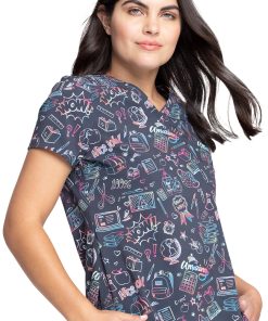 Cherokee Clearance Women's Tuckable Smart Stuff Print Scrub Top 8 Cherokee Clearance Women's Tuckable Smart Stuff Print Scrub Top -Silverts-shop 3 ck ck664 printclearance 650