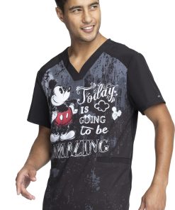 Cherokee Clearance Men's Today Is Amazing Print Scrub Top -Silverts-shop 3 ck ck676 printclearance 650