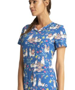 Cherokee Clearance Women's Alpaca Picnic Print Scrub Top -Silverts-shop 3 ck ck678 printclearance 650