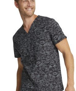 Cherokee Clearance Men's Sea Sketch Print Scrub Top 4 Cherokee Clearance Men's Sea Sketch Print Scrub Top -Silverts-shop 3 ck ck691 printclearance 650 1