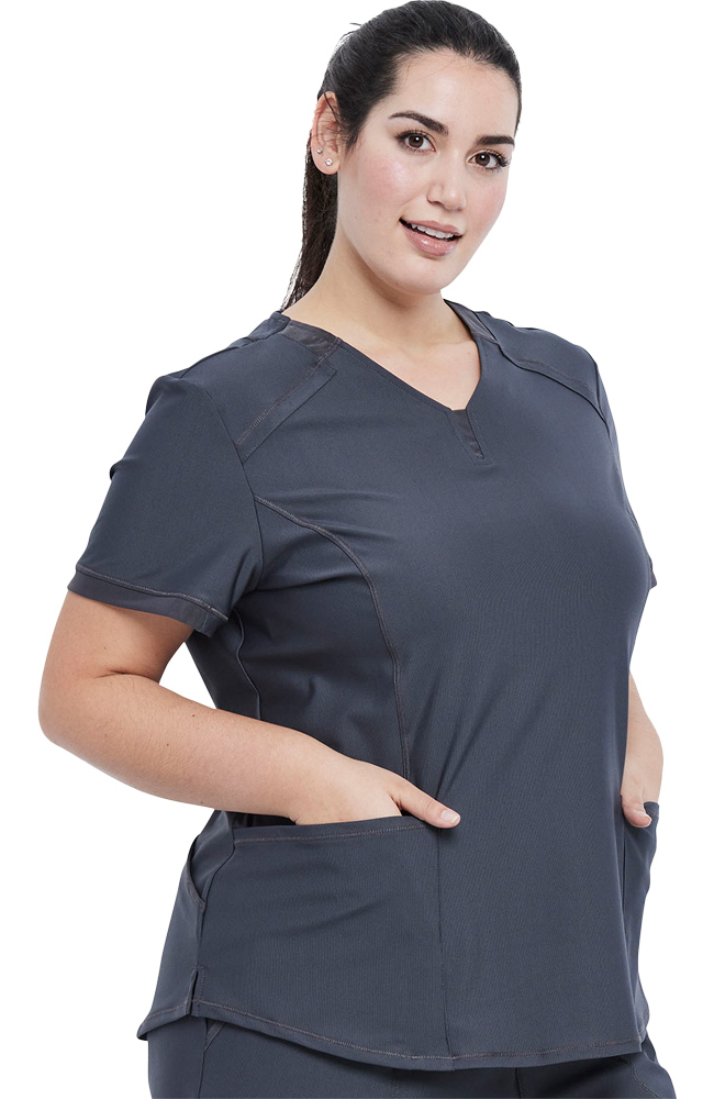 Women's V-Neck Solid Scrub Top Cherokee Women's V-Neck Solid Scrub Top -Silverts-shop 3 ck ck723 650