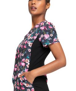 Cherokee Clearance Women's Let's Flock Together Print Scrub Top -Silverts-shop 3 ck ck732 printclearance 650