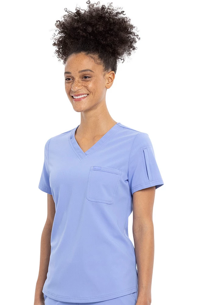 Cherokee Clearance Women's Tuckable Solid Scrub Top - Image 3