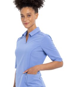 Cherokee Women's Polo Collar Solid Scrub Top 4 Cherokee Women's Polo Collar Solid Scrub Top -Silverts-shop 3 ck ck872a 650