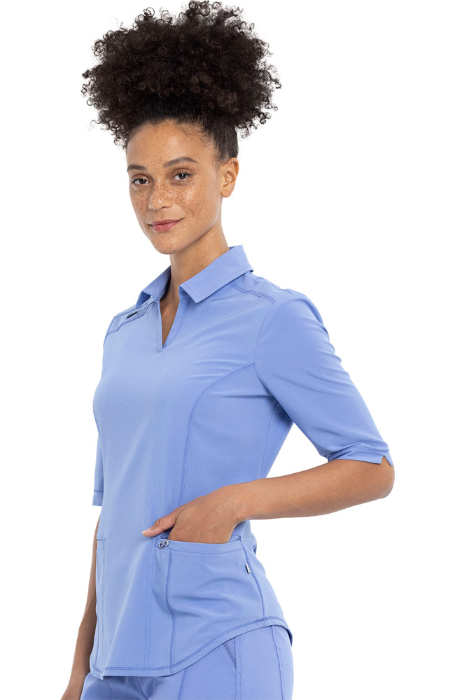 Women's Polo Collar Solid Scrub Top Cherokee Women's Polo Collar Solid Scrub Top -Silverts-shop 3 ck ck872a 650