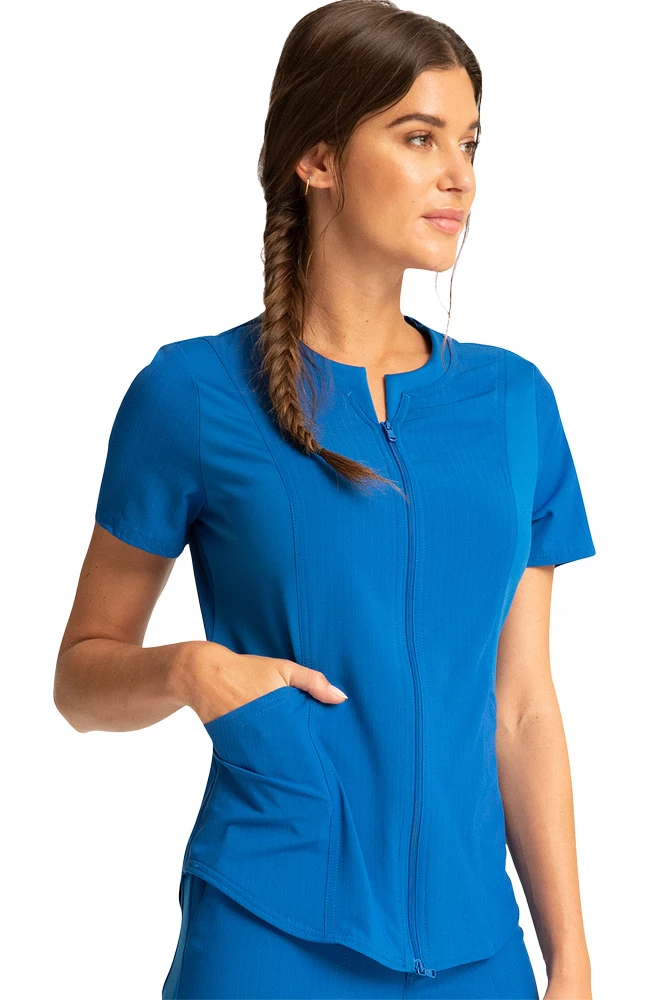 Cherokee Clearance Women's Zip Front Scrub Top - Image 3