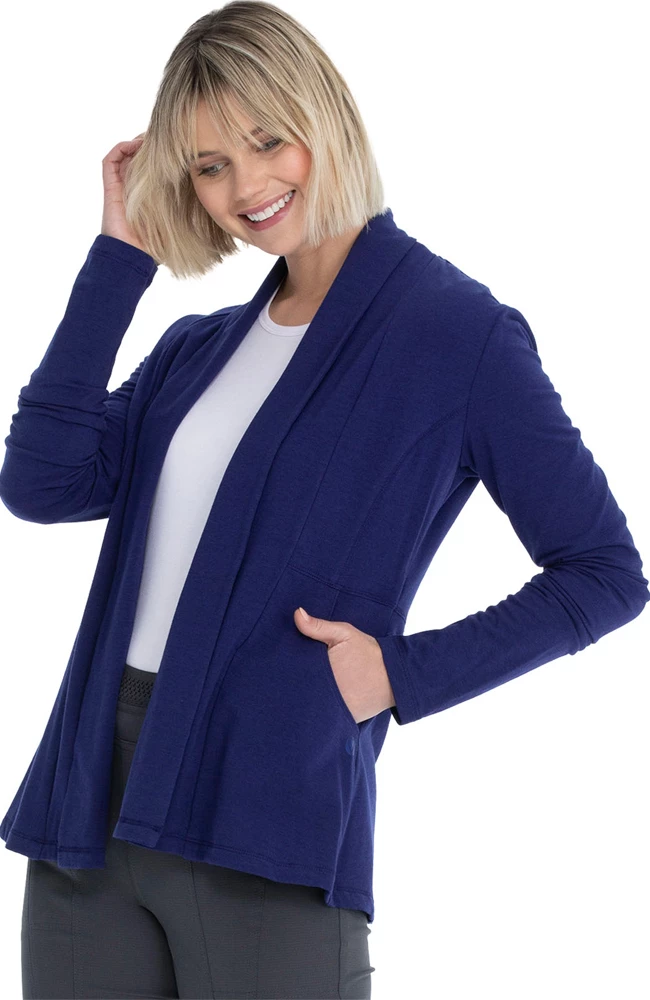 Heartsoul Clearance Women's Open-Front Solid Scrub Jacket - Image 3