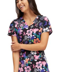 Heartsoul Women's Hopeful Blooms Print Scrub Top -Silverts-shop 3 ck hs614 print 650