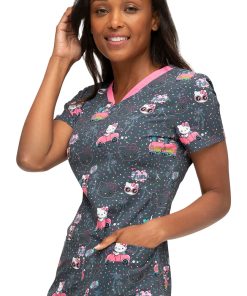 Heartsoul Clearance Women's Kawaii Vacation Print Scrub Top -Silverts-shop 3 ck hs714 printclearance 650