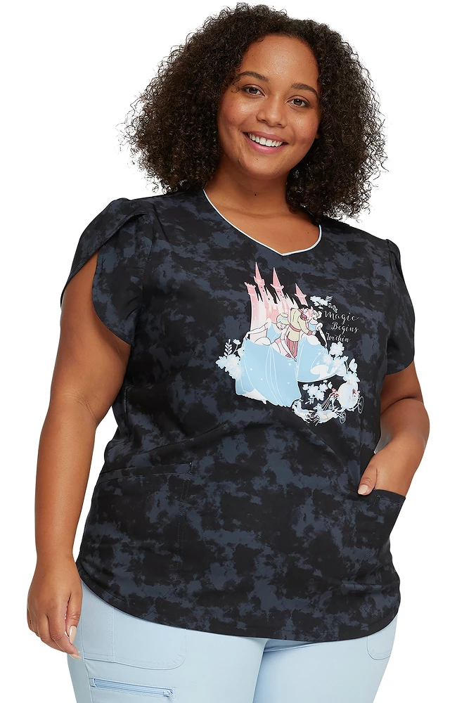 Heartsoul Clearance Women's Magic Begins Within Print Scrub Top - Image 3