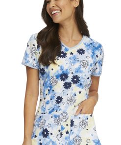 Heartsoul Clearance Women's Daisy Spirit Print Scrub Top -Silverts-shop 3 ck hs878 printclearance 650