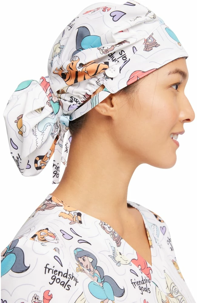 Cherokee Women's Friendship Goals Print Bouffant Scrub Hat - Image 3
