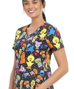 Cherokee Clearance Women's Mini Sesame Print Scrub Top 4 Cherokee Clearance Women's Mini Sesame Print Scrub Top -Silverts-shop 3 ck tf614 printclearance 650 1