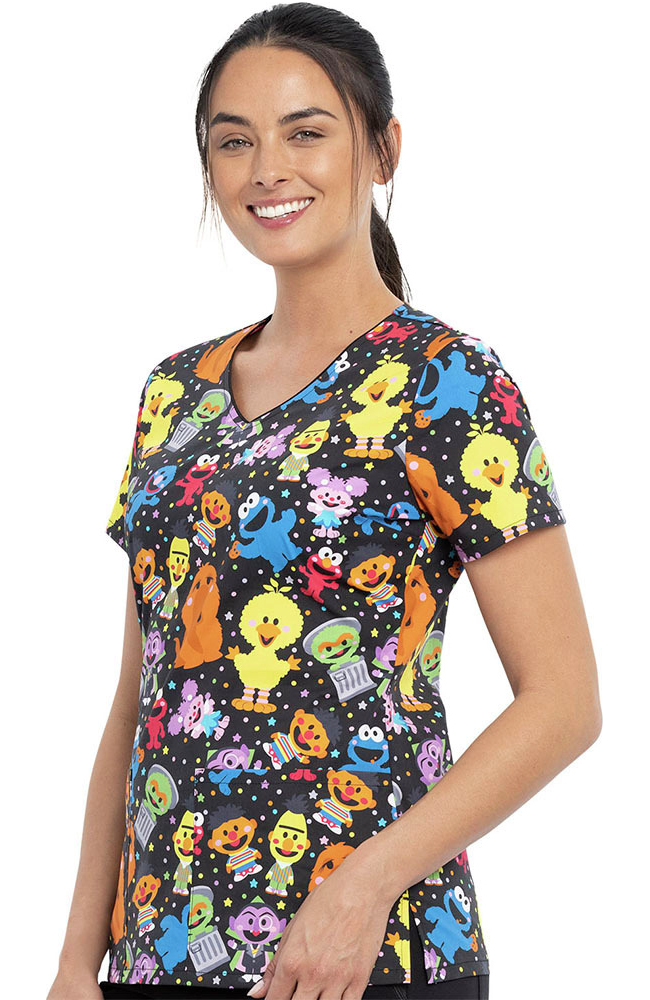 Clearance Women's Mini Sesame Print Scrub Top Cherokee Clearance Women's Mini Sesame Print Scrub Top -Silverts-shop 3 ck tf614 printclearance 650 1