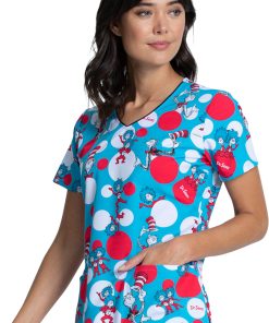 Cherokee Clearance Women's Spotting Trouble Print Scrub Top -Silverts-shop 3 ck tf614 printclearance 650