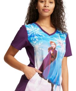 Cherokee Women's Sisters Print Scrub Top -Silverts-shop 3 ck tf627 print 650 3