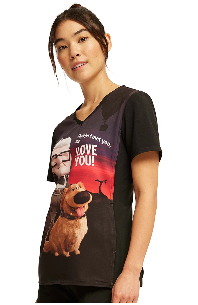 Cherokee Women's Dug The Dog Print Scrub Top - Image 3